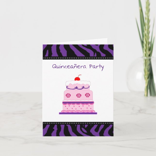 Quinceanera Party Invitation Card (Front)