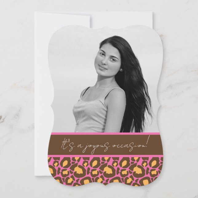 Quinceanera Party Invitation (Cheetah Print) (Front)