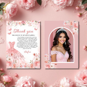 Quinceañera Photo Rose rose pâle Merci Floral