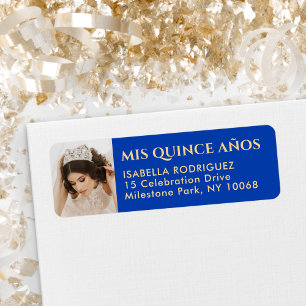 Quinceañera Photo Royal Blue & Gold Adresse de ret