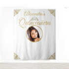 Quinceanera Photo White Gold Tiara Birthday Party