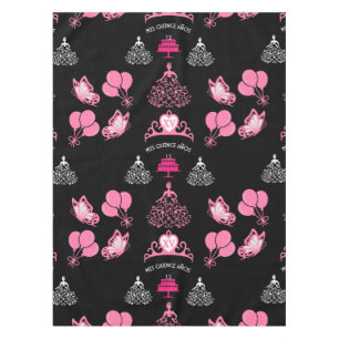 Quinceanera Pink Crown Party Tablecloth