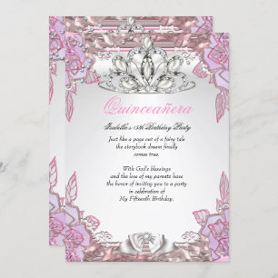 Quinceanera Pink Lilac 15th Birthday Party 2 Invitation