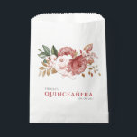 Quinceanera Pink Roses Floral Rustic Botanical Favour Bag<br><div class="desc">Set of pink roses floral favour bags you can easily customize by clicking the "Personalize" button</div>