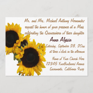 Quinceanera Pretty Sunflowers Invitation