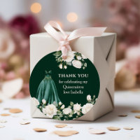 Quinceanera Princess Dress Emerald Green Floral