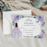 Quinceañera Purple Lavender Floral Princess Dress RSVP Card<br><div class="desc">Personalize these chic rsvp cards with your details easily and quickly,  simply press the customise it button to further re-arrange and format the style and placement of the text. (c) The Happy Cat Studio</div>