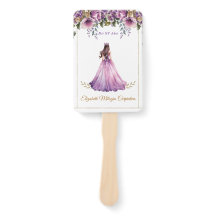 Quinceañera Purple Lilac Fan with Event Schedule