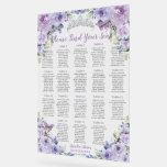 Quinceañera Purple Lilac Floral Roses Seating Seat Acrylic Sign<br><div class="desc">Personalize this elegant transparent acrylic seating chart sign with your own wording easily and quickly. Simply click the Edit Using Design Tools button to further edit the text, wording, font style, font size, font colour, add more or remove some text. The butterflies and crown are movable, resizable, multipliable and removable....</div>
