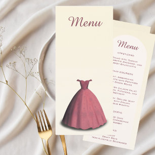 Quinceañera red dress food dinner Menu