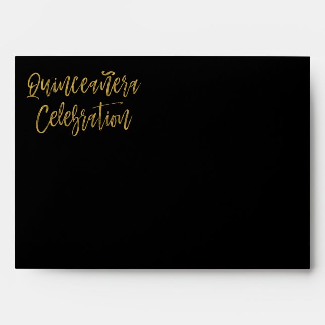 Quinceanera Return Address Printed on Back Envelopes (Front)