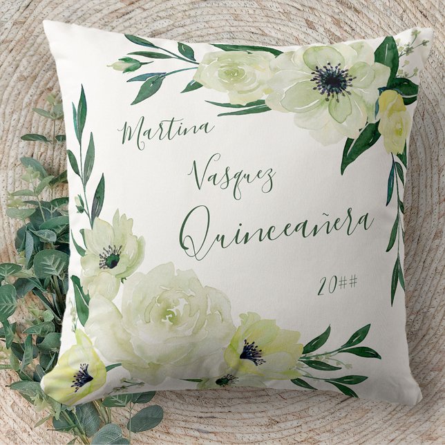 Quinceanera Roses sauvages et oreiller vert (Créateur téléchargé)