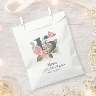 Quinceanera Rustic Floral 15th Birthday Favour Bag