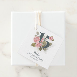 Quinceanera Rustic Floral 15th Birthday Favour Tags
