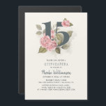 Quinceanera Rustic Floral 15th Birthday Magnetic Invitation<br><div class="desc">Cute modern yet elegant Quinceañera Mis Quince Anos birthday party invitations. Rustic floral olive green and pink colours design and template that can be easily edited and the text replaced with your own details by clicking the "Personalize" button. For further customization, please click the "Customize Further" link and use our...</div>