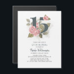 Quinceanera Rustic Floral 15th Birthday Magnetic Invitation<br><div class="desc">Cute modern yet elegant Quinceañera Mis Quince Anos birthday party invitations. Rustic floral olive green and pink colours design and template that can be easily edited and the text replaced with your own details by clicking the "Personalize" button. For further customization, please click the "Customize Further" link and use our...</div>