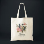 Quinceanera Rustic Floral 15th Birthday Tote Bag<br><div class="desc">Cute modern yet elegant Quinceañera Mis Quince Anos birthday party matching tote bag that would look good in the photos. Featuring a rustic floral olive green and pink colours design and template that can be easily edited and the text replaced with your own details by clicking the "Personalize" button. For...</div>