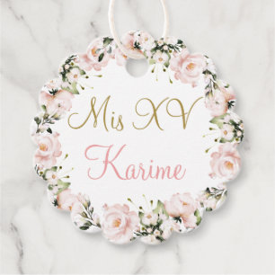 Quinceanera scallopped shaped Thank You ornament Favour Tags