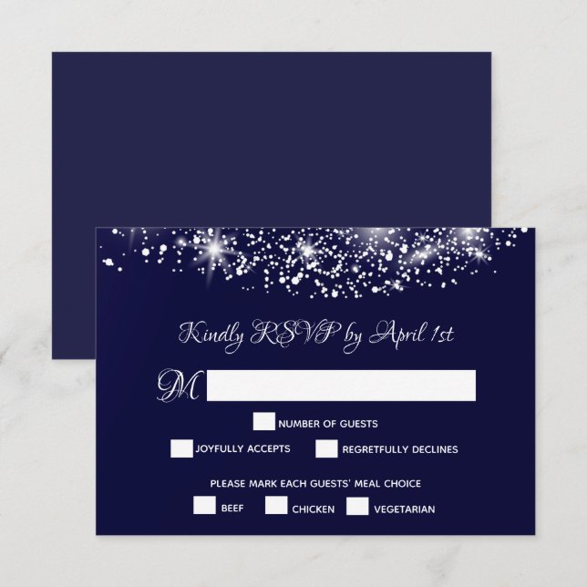 Quinceañera Starry Night Sky RSVP Card (Front/Back)
