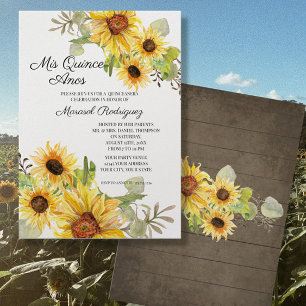Quinceanera Sunflower Fall Floral Birthday Party Invitation