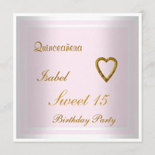 Quinceañera Sweet 15 Anniversaire Invitation rose