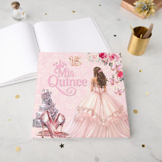 Quinceañera Sweet 15 Blush Pink Guest Book