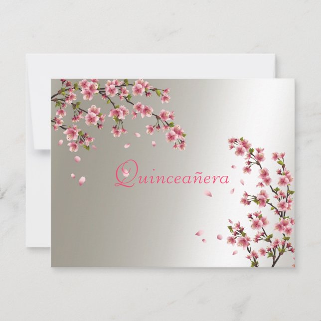 Quinceanera, Sweet sixteen Invitation Sakura (Devant)