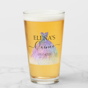 Quinceañera Tall Glass Party Favour Personalized 