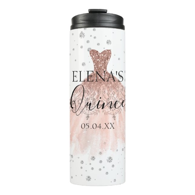 Quinceañera Thermal Tumbler Favour Personalized  (Front)