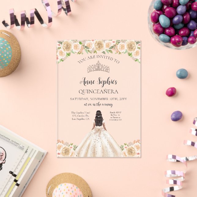 Quinceañera Tiara transparent Invitation (Insitu (Celebration))