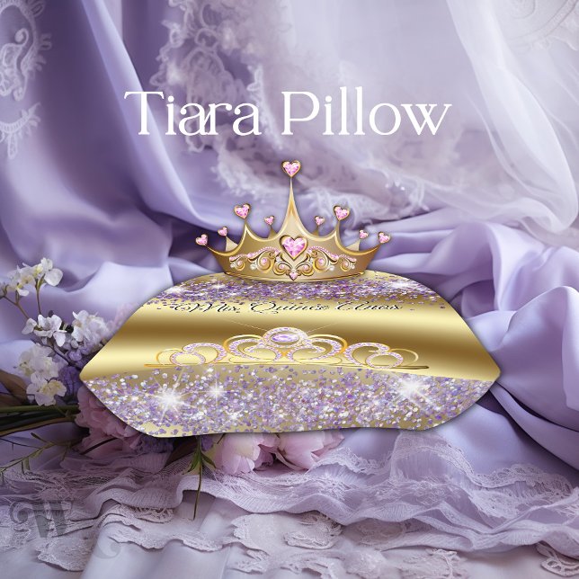 Quinceañera Traditional Tiara Crown Pillow (The pillow tp present your tiara)