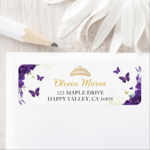 Quinceañera violet floral papillons Adresse