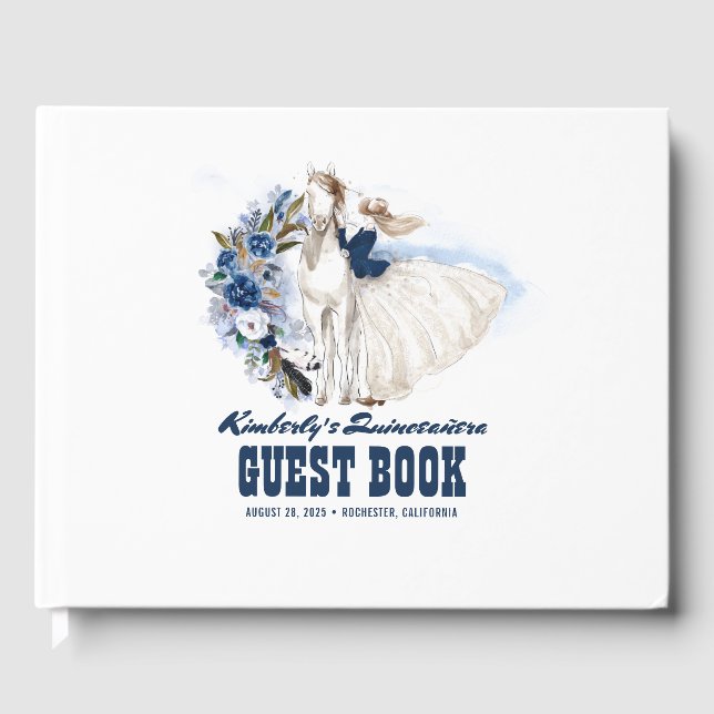 Quinceanera Western Country Guest Book (Front)