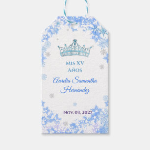 Quinceañera Winter Wonderland Recuerdo Gift Tags