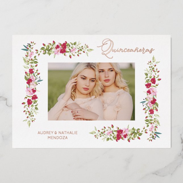 Quinceañeras Sisters Spanish Whimsical Typography  (Front)