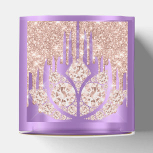 Quinceañeras Sweet 16th Bridal Rose Purple Spark Favor Box