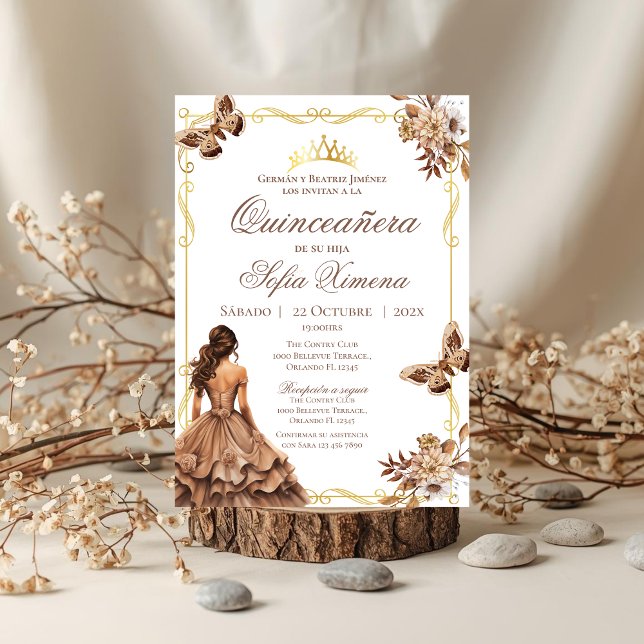 Quincenera Invitation in Spanish Boho (Creator Uploaded)