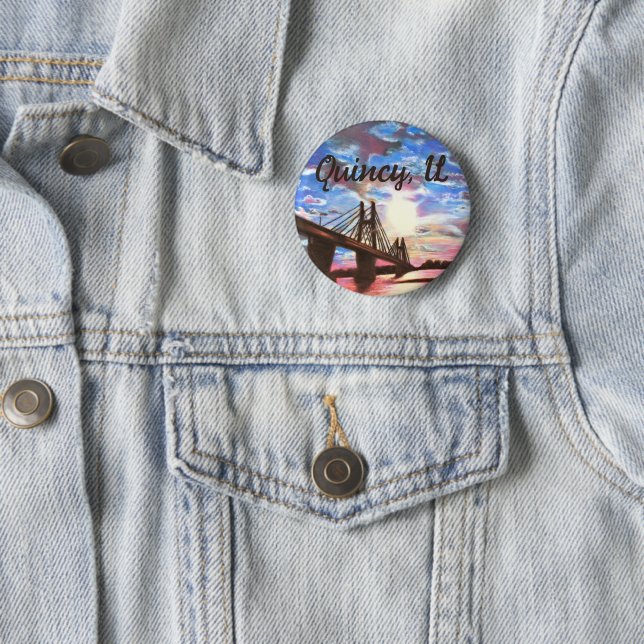 Quincy Bridge Sunset Button (In Situ)