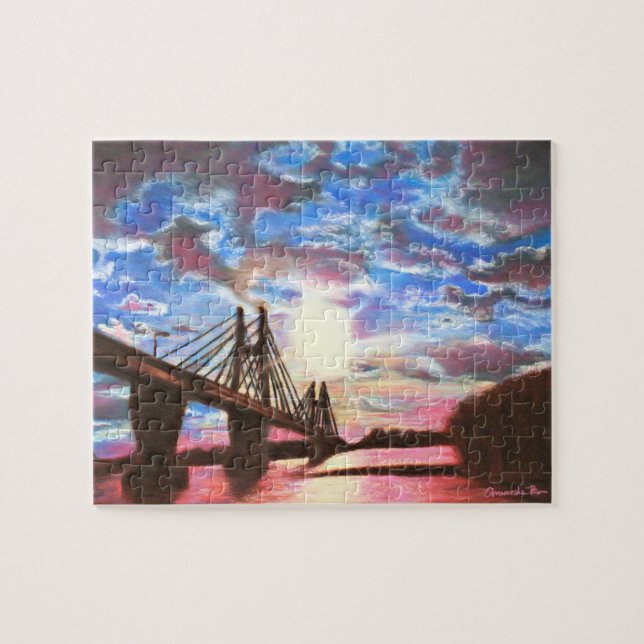 Quincy Bridge Sunset Puzzle (Horizontal)