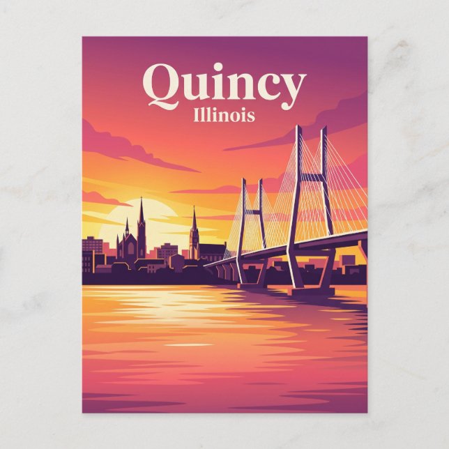 Quincy Illinois Postcard (Front)