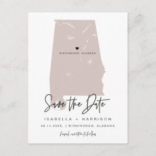 QUINN - Alabama Carte Enregistrer la date (Coeur m