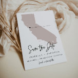 QUINN | Blush California Map Photo Save the Date Invitation<br><div class="desc">This save the date features a blush rose gold California map with editable colouring and moveable heart/changeable location! Easily change the destination and edit *Most* wording to match your needs. Add your own photo to the back for a personal touch, </div>