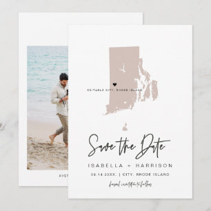 QUINN Blush Rhode Island Luggage Tag Save the Date Invitation