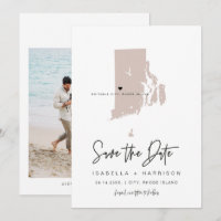 QUINN Blush Rhode Island Luggage Tag Save the Date