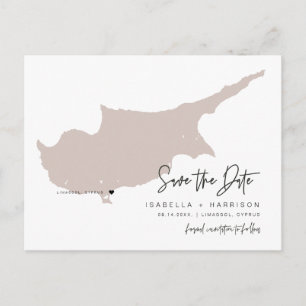 QUINN- Chypre Carte Enregistrer la date (Coeur mob