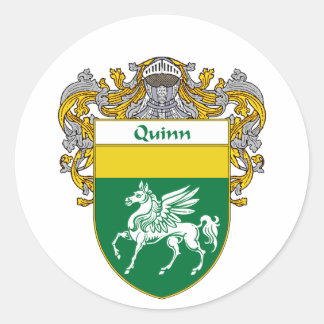 Quinn Coat of Arms (Mantled) Classic Round Sticker