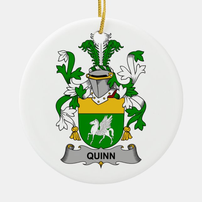 Quinn Family Crest Ceramic Ornament (Front)