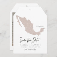 QUINN Mexico Map Luggage Tag Travel Save the Date 