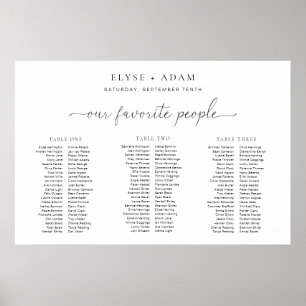 Quinn Minimal 3 Banquet Table Plan Foam Board Poster