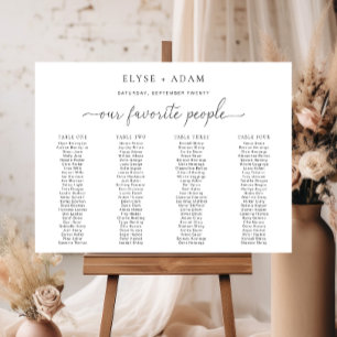 Quinn Minimal 4 Banquet Table Seating Poster